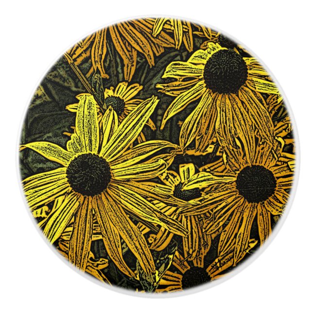 RUDBECKIAS CERAMIC KNOB (Front)