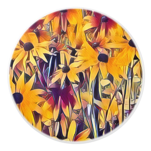 RUDBECKIAS CERAMIC KNOB (Front)