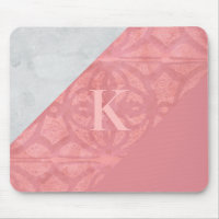 Ruddy Pink Batik And Grey Watercolor Letter