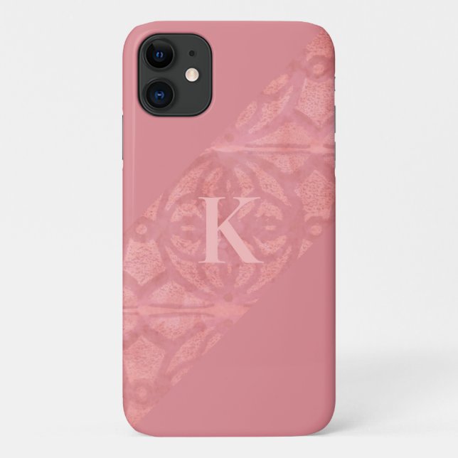 Ruddy Pink Batik Letter Case-Mate iPhone Case (Back)
