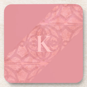 Ruddy Pink Batik Letter Coaster