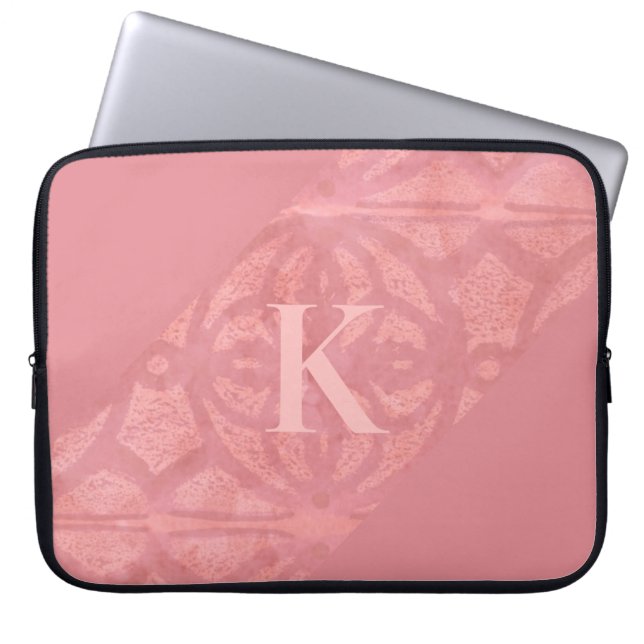 Ruddy Pink Batik Letter Laptop Sleeve (Front)