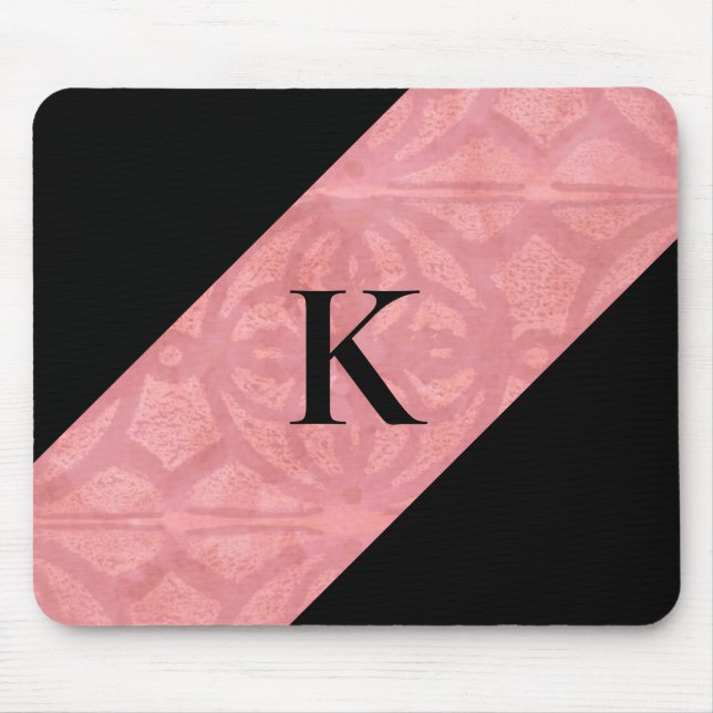 Ruddy Pink Batik Letter Mouse Pad (Front)