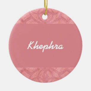 Ruddy Pink Batik Name Ceramic Tree Decoration