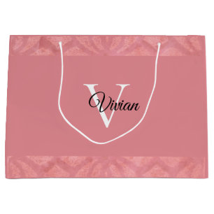 Ruddy Pink Batik Name Monogrammed Large Gift Bag
