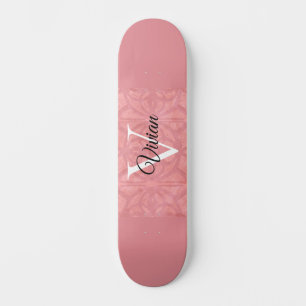Ruddy Pink Batik Name Monogrammed Skateboard