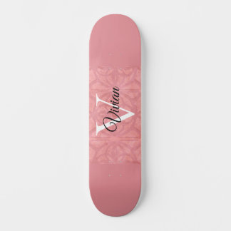 Ruddy Pink Batik Name Monogrammed Skateboard
