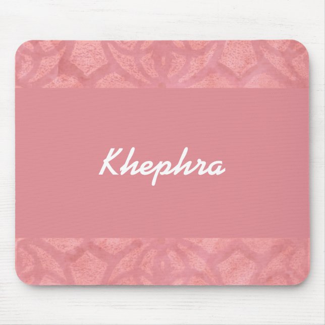 Ruddy Pink Batik Name Mouse Pad (Front)
