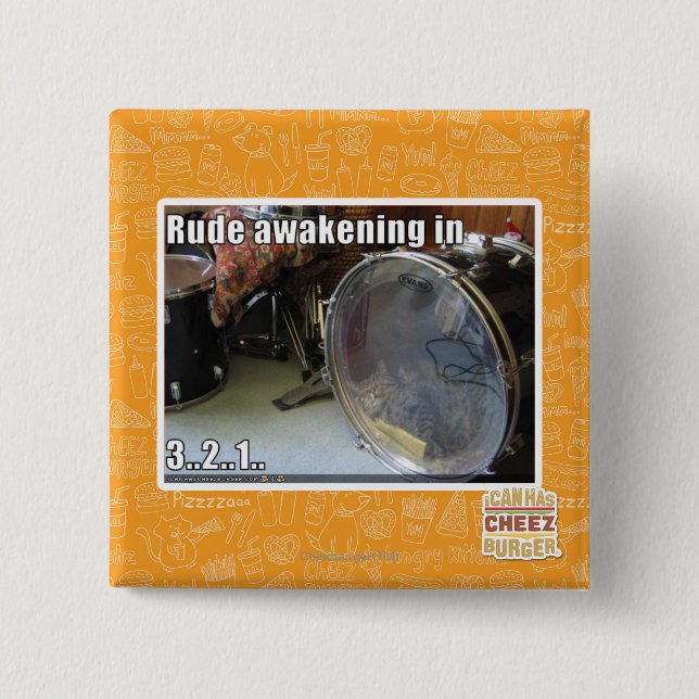 Rude awakening in 15 cm square badge (Front)