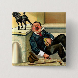 RUDE AWAKENING - Vintage Dog Art 15 Cm Square Badge