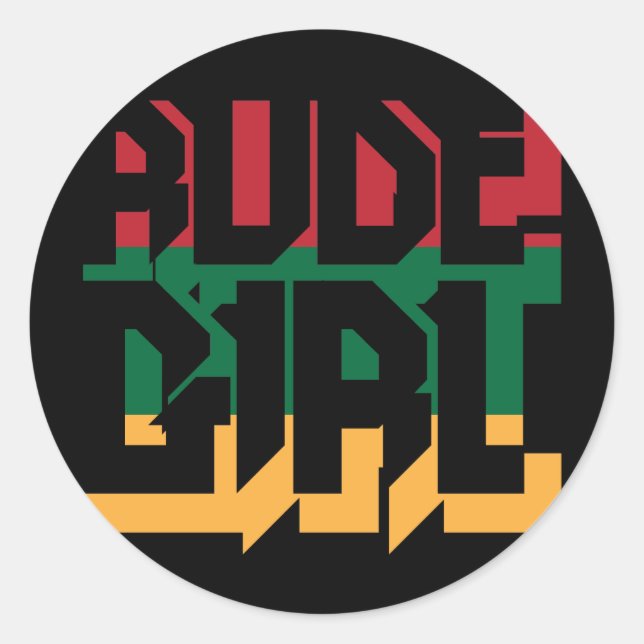Rude Girl Classic Round Sticker (Front)