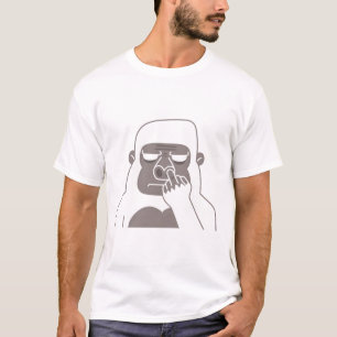 Rude Gorilla Picking Nose Using Middle Finger T-Shirt