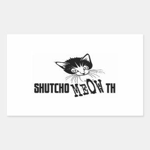 Rude Kitty - Shut Your Mouth Rectangular Sticker