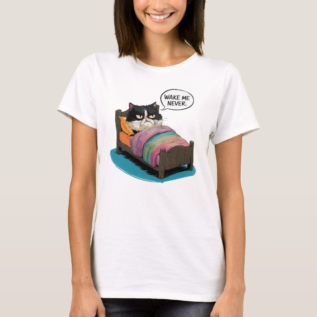 Rude Morning Cat T-Shirt (Front)