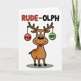 Rude Olph Adult Christmas Humor Card