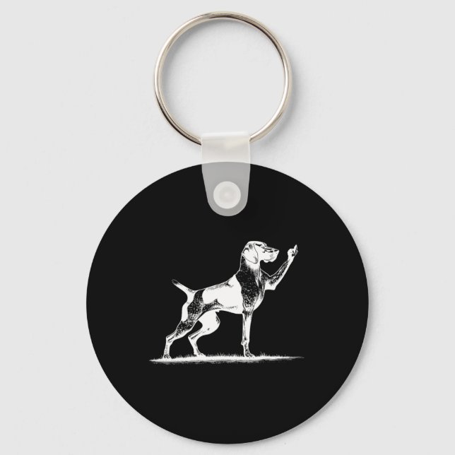 Rude Pointer Dog Hole German Shorthaired Pointer D Key Ring (Front)