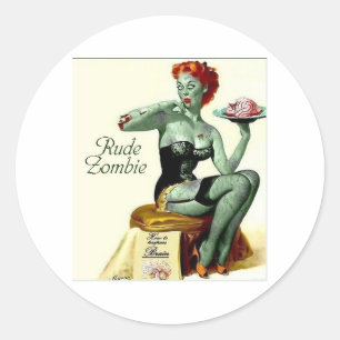 Rude Zombie "The First Bite" Classic Round Sticker