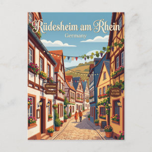 Rüdesheim am Rhein Old Town Alley Germany Postcard