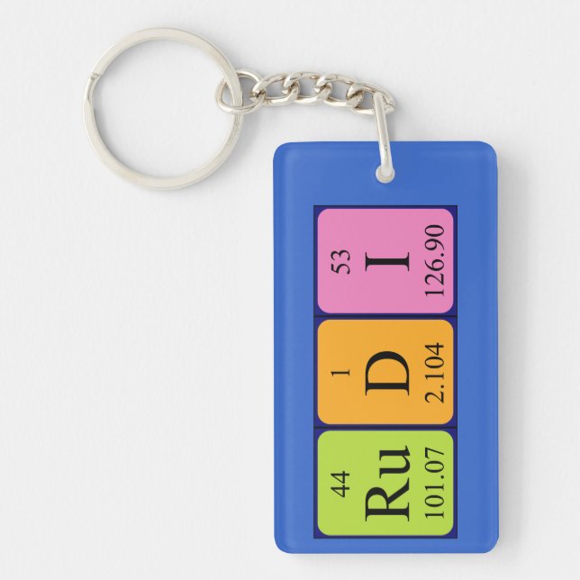 Rudi periodic table name keyring (Front)