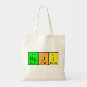 Rudi periodic table name tote bag