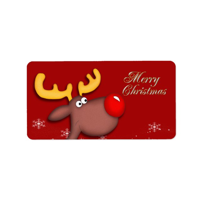 Rudolf Christmas Gift Tag (Front)