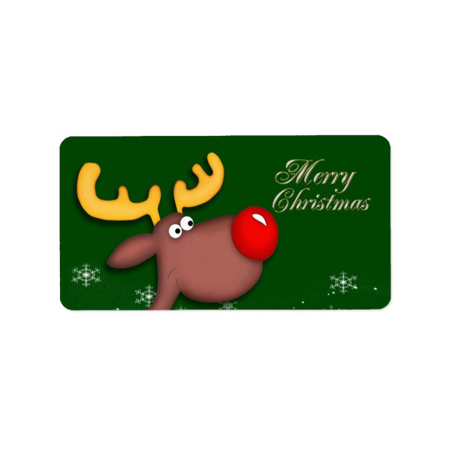 Rudolf Christmas Gift Tag (Front)
