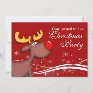 Rudolf Reindeer Company Christmas Party Invitation
