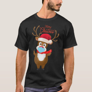 Rudolf Reindeer with Mask X Mas 2020 Christmas T-Shirt