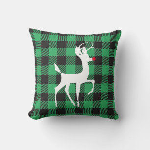 Rudolf Silhouette Buffalo Plaid Cushion