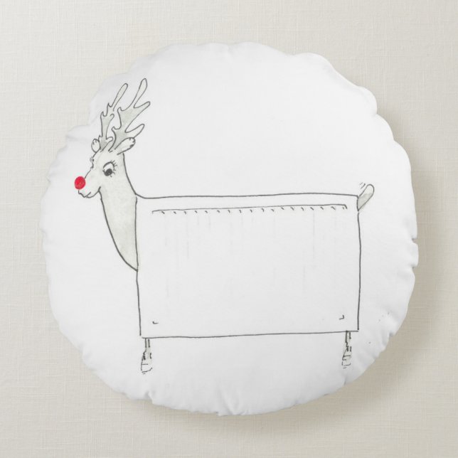 Rudolf the Red Nosed Radiator Round Cushion (Front)