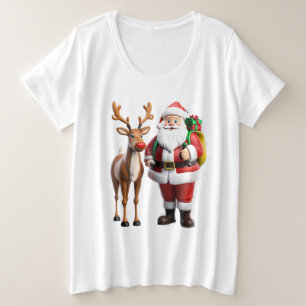 Rudolf the red nosed reindeer plus size T-Shirt