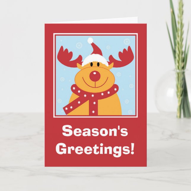 Rudolf The Reindeer Christmas Card (Front)