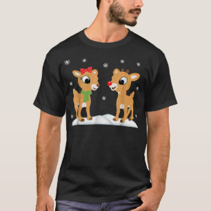 Rudolph and Clarice Shirt Christmas Kids Girls Tee