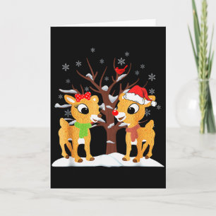 Rudolph And Clarice Shirt Christmas Kids Girls Tee Card