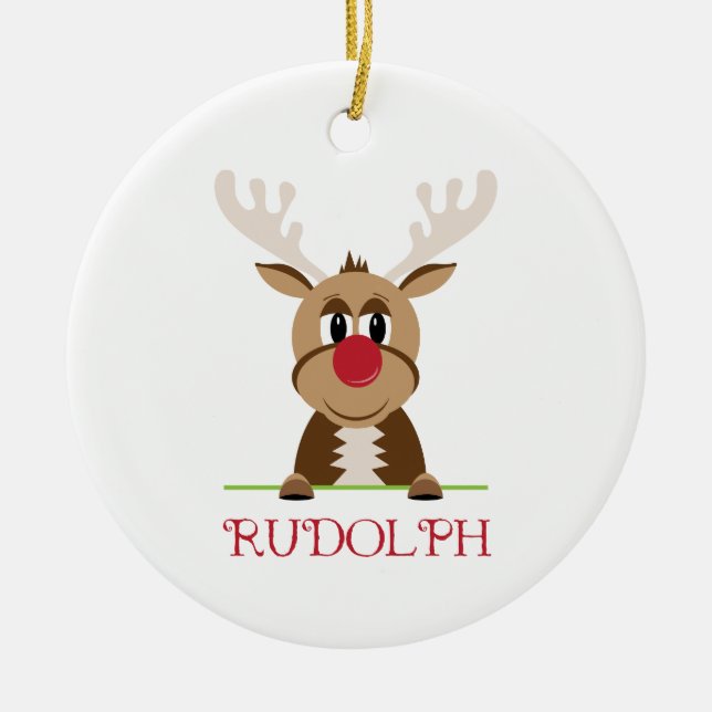 Rudolph Ceramic Tree Decoration (Front)