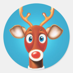 Rudolph Classic Round Sticker
