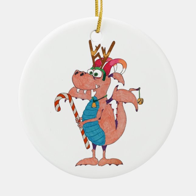 Rudolph Has Competition Ceramic Tree Decoration (Front)