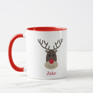 Rudolph Mug with Name Christmas Holidays