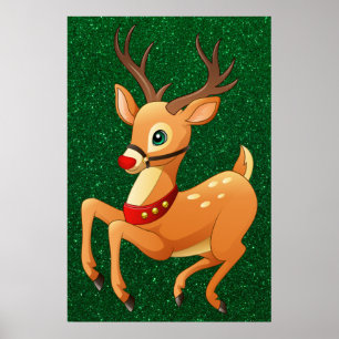 Rudolph Prancing Poster