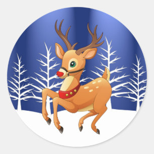 Rudolph Prancing Stickers