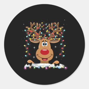 Rudolph Red Nose Reindeer Santa Christmas 1 Classic Round Sticker