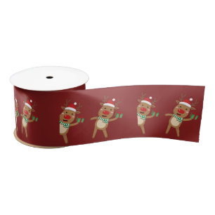 Rudolph Red Nose Reindeer Satin Ribbon
