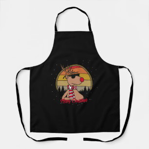 Rudolph Red Nose Reindeer Vintage Sunset Christmas Apron