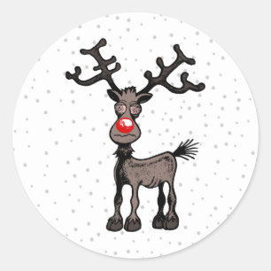 Rudolph Reindeer Classic Round Sticker