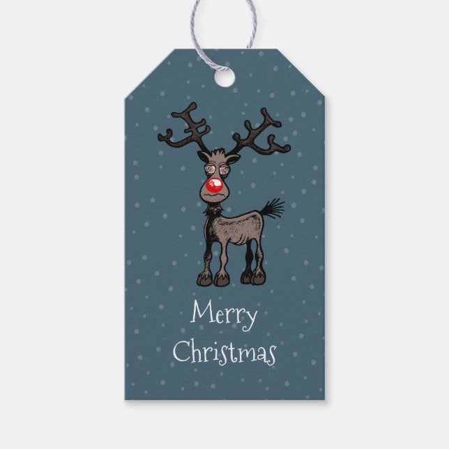 Rudolph Reindeer Gift Tags (Front)