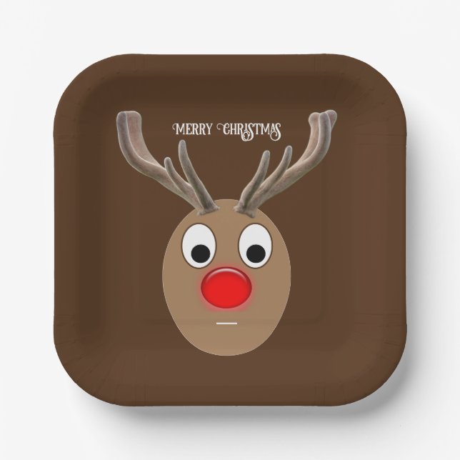 Rudolph reindeer  paper plate (Front)