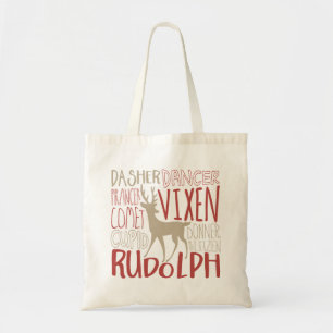 Rudolph Reindeer Silhouette Tote Bag