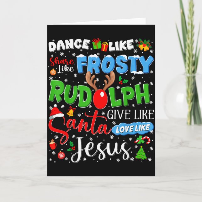 Rudolph Santa Jesus Love Like Christmas Xmas Men W Card (Front)