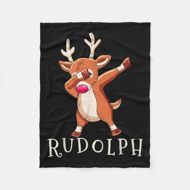 Rudolph Santas Reindeers Family Matching Outfit Ch Fleece Blanket (Front)