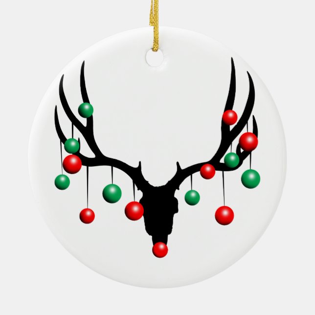 Rudolph the Dead Nosed Reindeer Ceramic Tree Decoration (Back)
